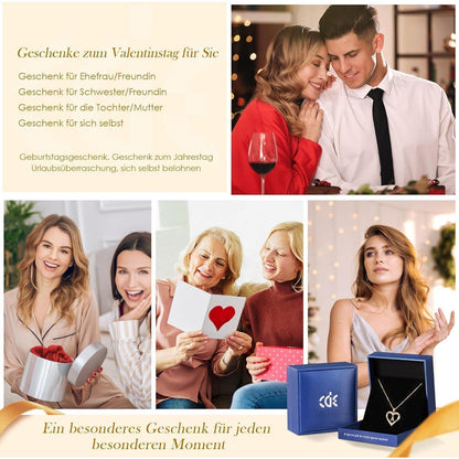 Personalisierte Initialen-Herz Halskette 925 Sterling Silber