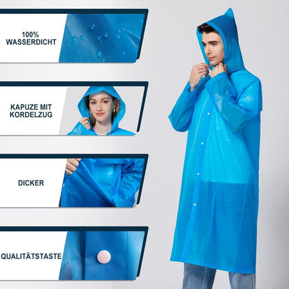 Wasserdichter Regenponcho Damen Herren – Faltbar & Wiederverwendbar