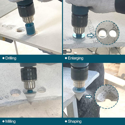 Diamant Fliesenbohrer Set 11tlg. mit Fingerfräser für Granit & Marmor
