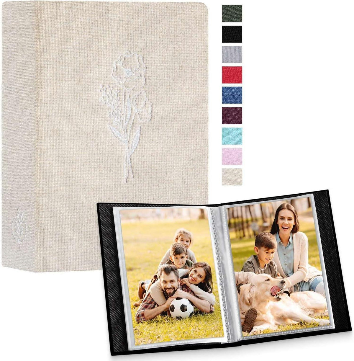 Fotoalbum 10x15 50 Bilder Leinen Einsteckalbum Beige 2