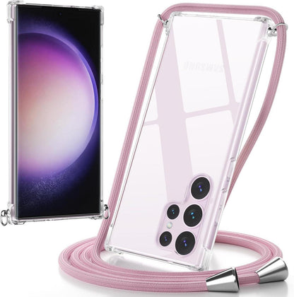 Handykette Handyhülle für Samsung Galaxy S23 Ultra Roségold