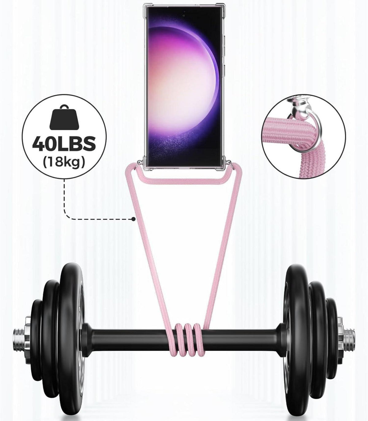 Handykette Handyhülle für Samsung Galaxy S23 Ultra-Roségold