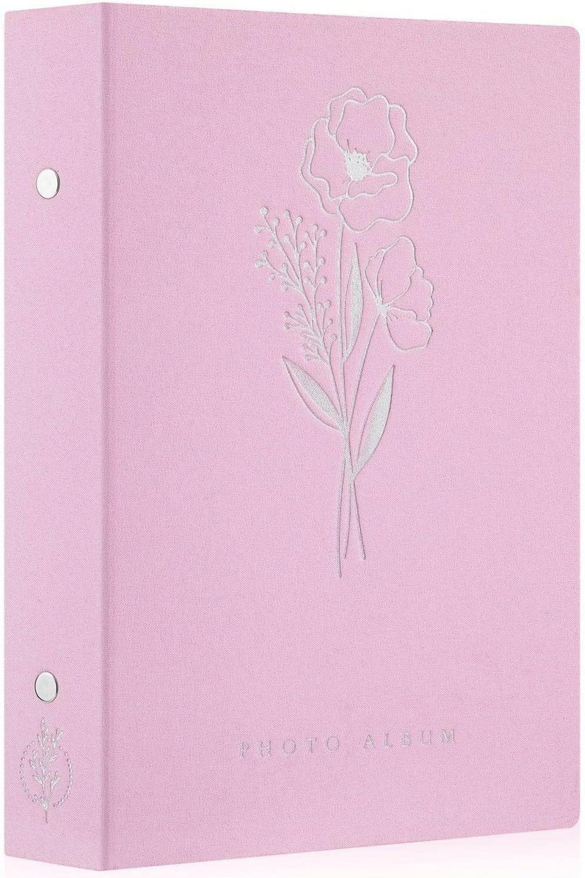 Fotobuch 300 Leinen Einsteckalbum Querformat 10x15 Fotos Rosa