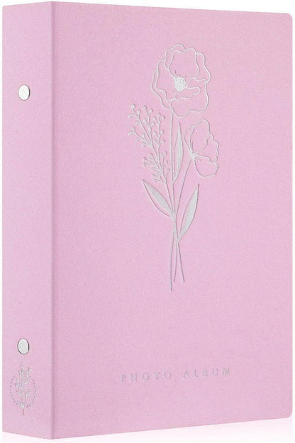 Fotobuch 300 Leinen Einsteckalbum Querformat 10x15 Fotos Rosa