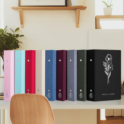 Fotoalbum 300 Taschen 10x15 Leinen Einsteckalbum Querformat Rosa