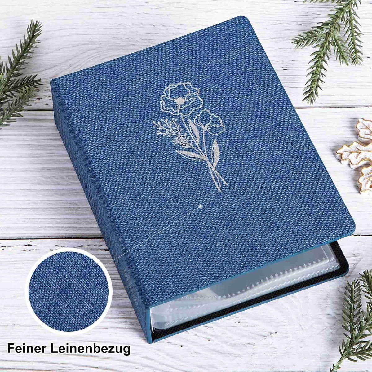 Fotoalbum Leinen Einsteckalbum 10x15 100 Taschen 2 Packungen Blau