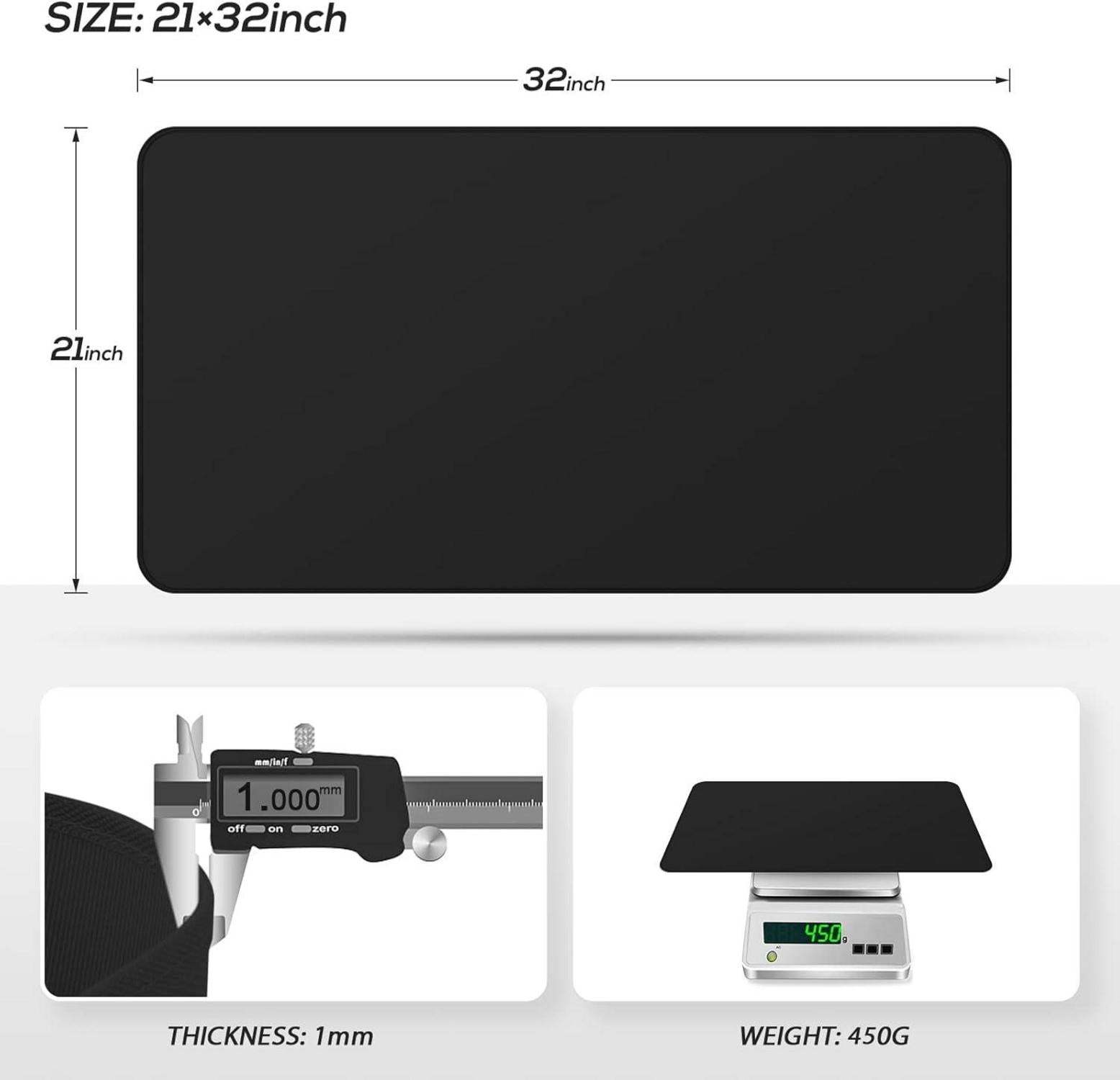 FLASLD Feuerfeste Elektroherd-Abdeckmatte 53×81cm Wasserdicht Schwarz