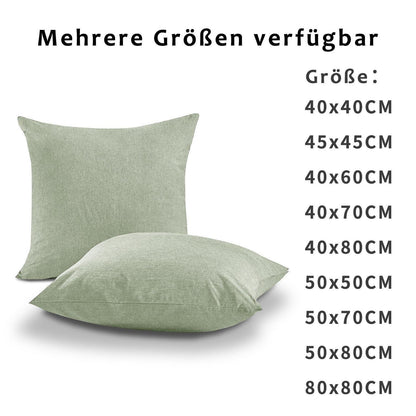 Gewaschener Baumwoll Kissenbezug 40x40 cm - 2er Set Hellgrün