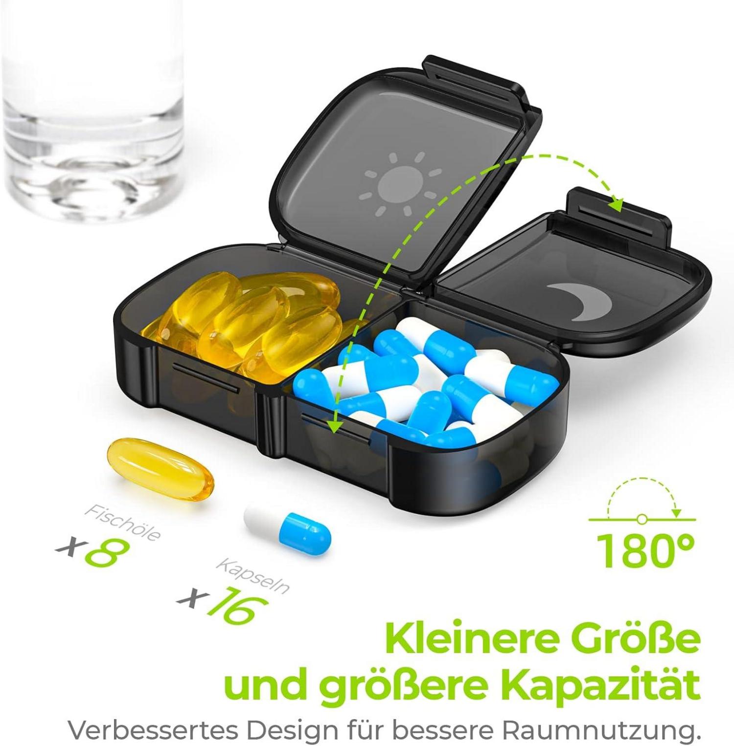 Tablettenbox 7 Tage 2 Fächer, Morgens