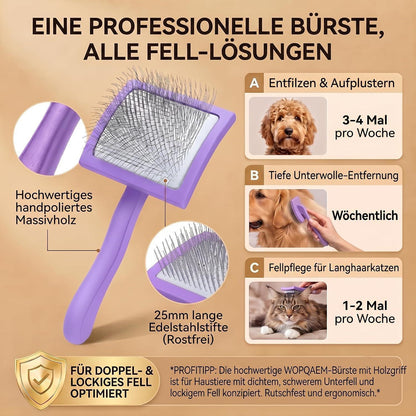 Slicker Bürste für Hunde & Katzen – Langhaar & Unterwolle