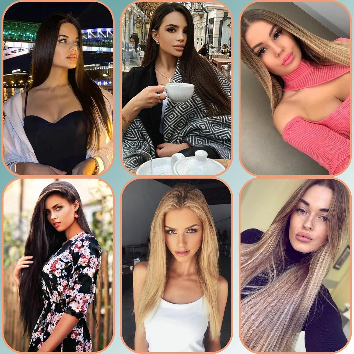 Clip-In Haarverlängerung glatt, 60cm Naturblond Ombre