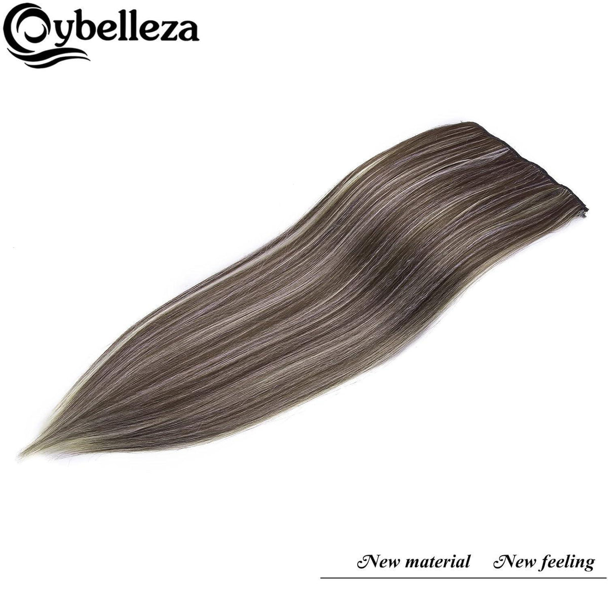 Clip-In Haarverlängerung glatt, 60cm, Hellbraun & Blond