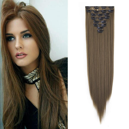 Clip-In Haarverlängerung Echthaar-Optik 60cm Goldbraun