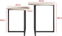 Runde Couchtische 2er Set Holz Metall Schwarz Oak Design