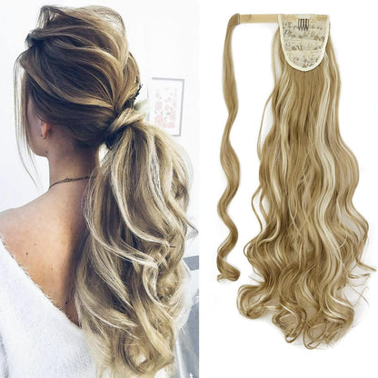 Pferdeschwanz Extension 60cm Sandy Blonde & Gebleichtes Blond