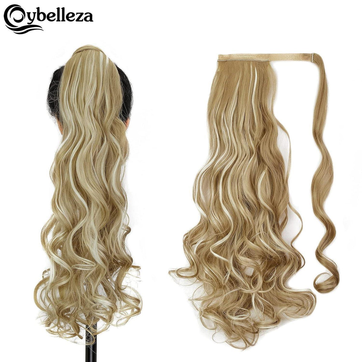Pferdeschwanz Extension 60cm Sandy Blonde & Gebleichtes Blond