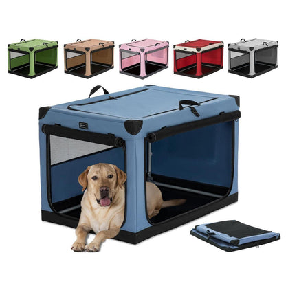 Faltbare Hundebox mit Stoffbezug – Blau L