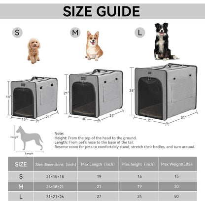 Faltbare Hundebox Grau S – Kratzfest mit Plüschkissen
