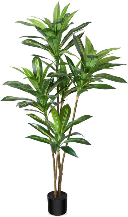 Künstlicher Drachenbaum 150cm Tropische Plastik Pflanze Topf