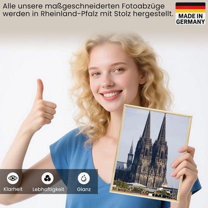 Fotorahmen Set 7'' DIN Plexi-Glas Portraitrahmen Eiche Holz 13x18cm