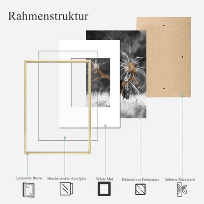 5er Set Fotorahmen DIN 7 Inches Plexi-Glas Portraitrahmen nahtloser