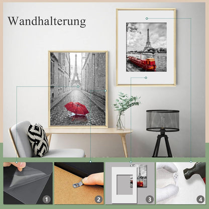 Fotorahmen Set DIN A4 5er Plexi-Glas Portraitrahmen Holz