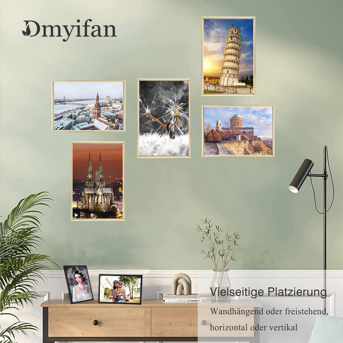 DIN A4 Bilderrahmen Plexi-Glas Portraitrahmen 5er Set Wohnzimmer Dekoration