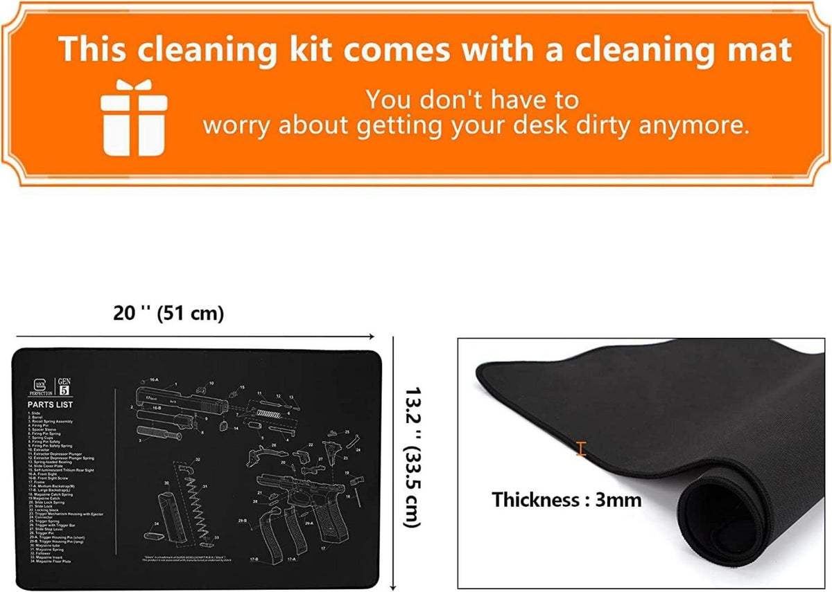BOOSTEADY Gun Cleaning Kit für Gewehre Pistolen Schrotflinten - 101-teiliges Waffenreinigungsset