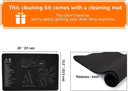 BOOSTEADY Gun Cleaning Kit für Gewehre Pistolen Schrotflinten - 101-teiliges Waffenreinigungsset