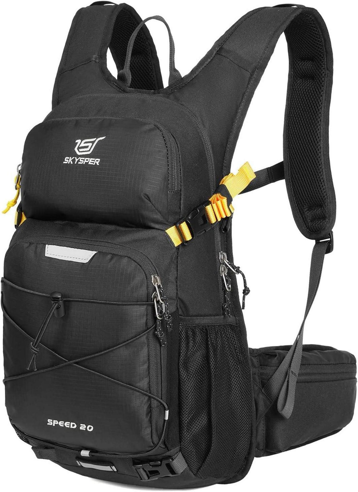 Leichter 20L Wanderrucksack mit Taillenschützern - Schwarz