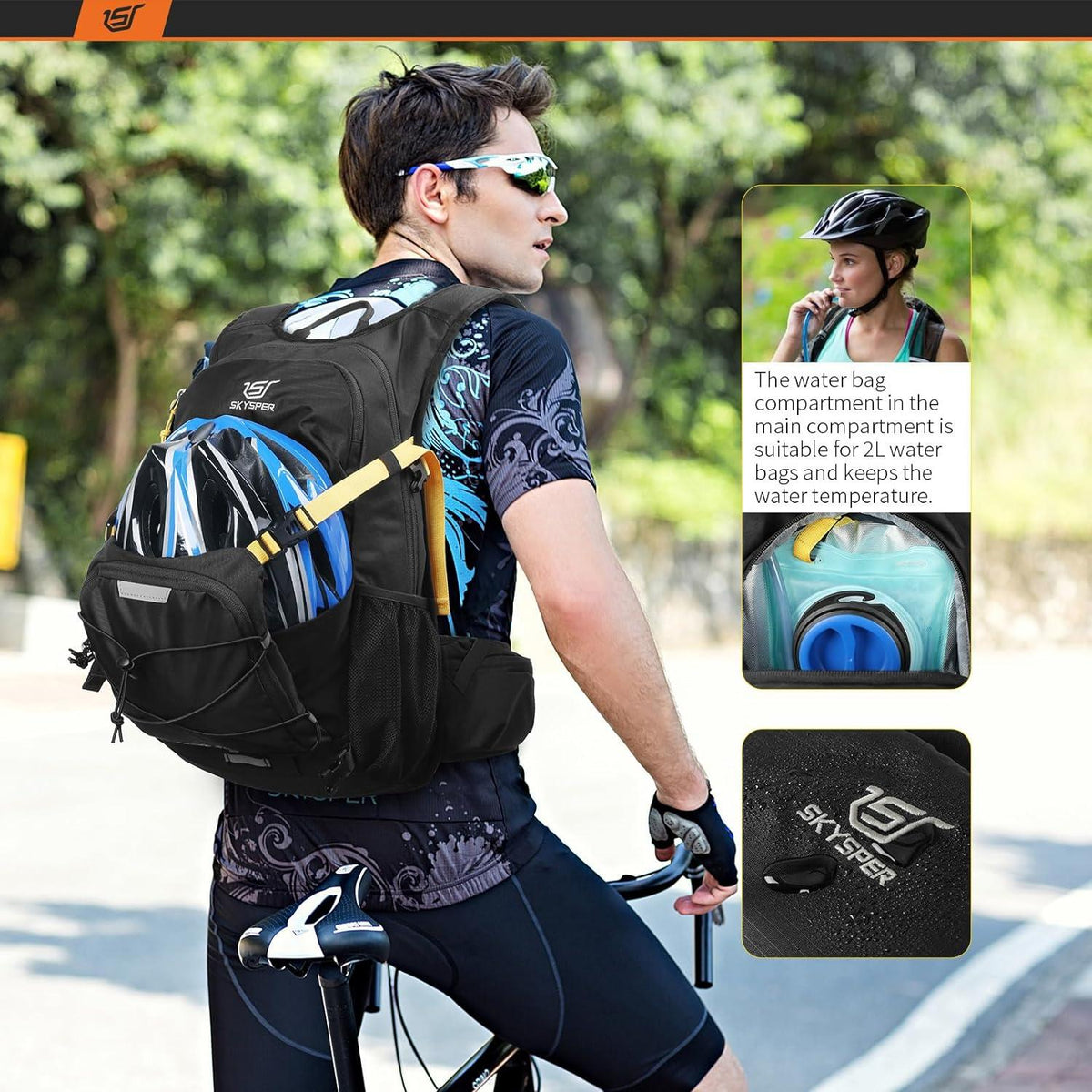 Wanderrucksack 20L Fahrradrucksack Skirucksack Rucksack für Herren