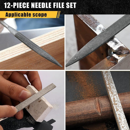 Nadelfeilen Set 12tlg – Metall, Diamant & Werkzeugtasche