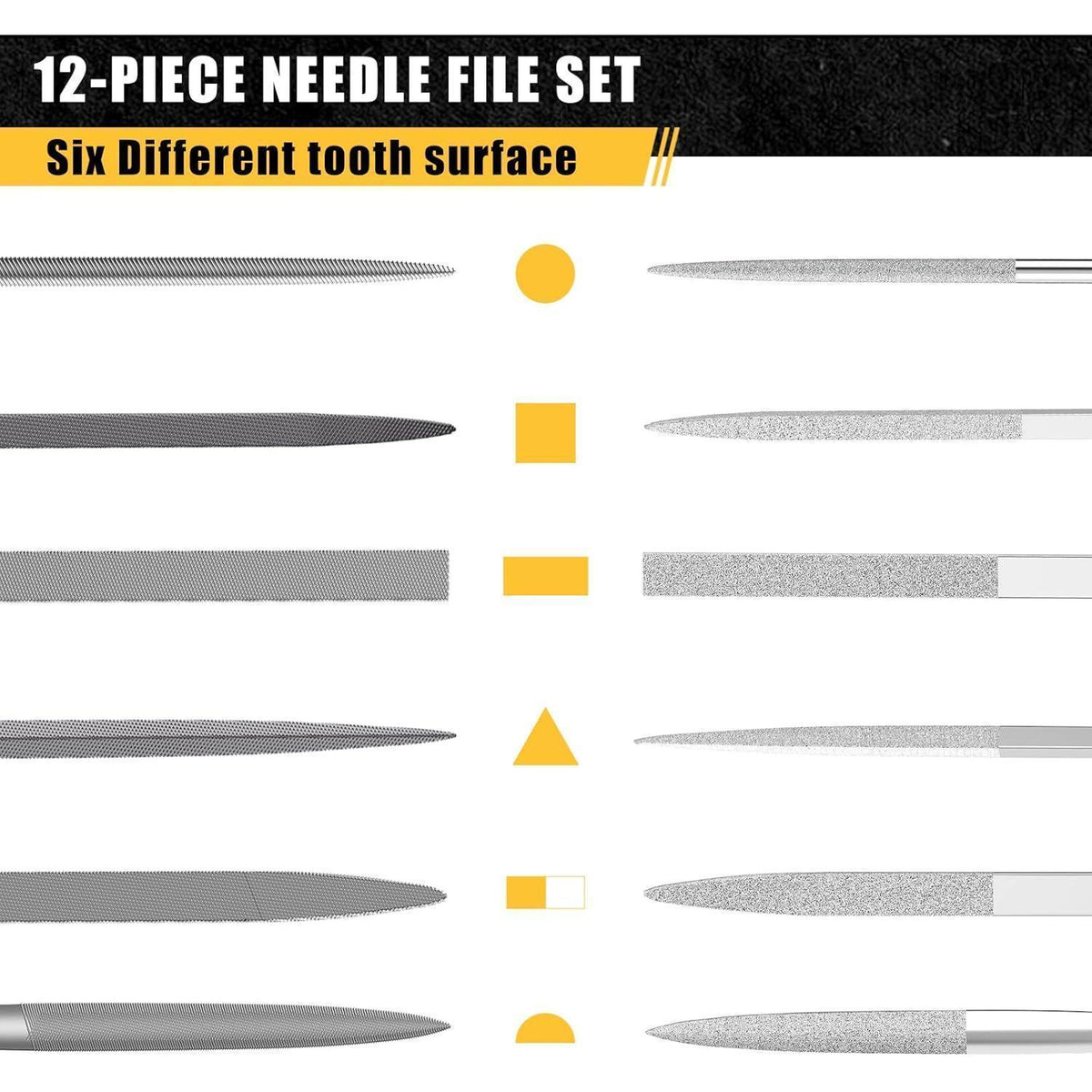 Nadelfeilen Set 12tlg – Metall, Diamant & Werkzeugtasche