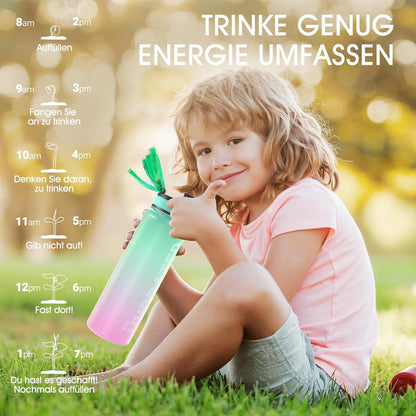 Sport Trinkflasche BPA-frei Tritan 750ML Auslaufsicher Yoga Camping