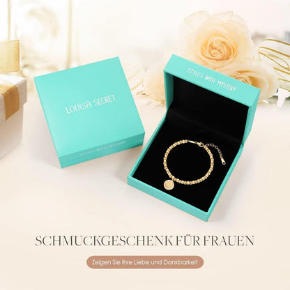 Armband Damen Edelstahl Initial Anhänger Damen Verstellbare Kette Gold