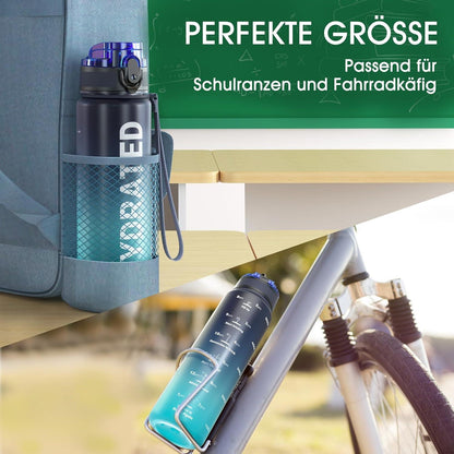 Sport Trinkflasche BPA-frei Tritan 1L Auslaufsicher Yoga Gym Fitness
