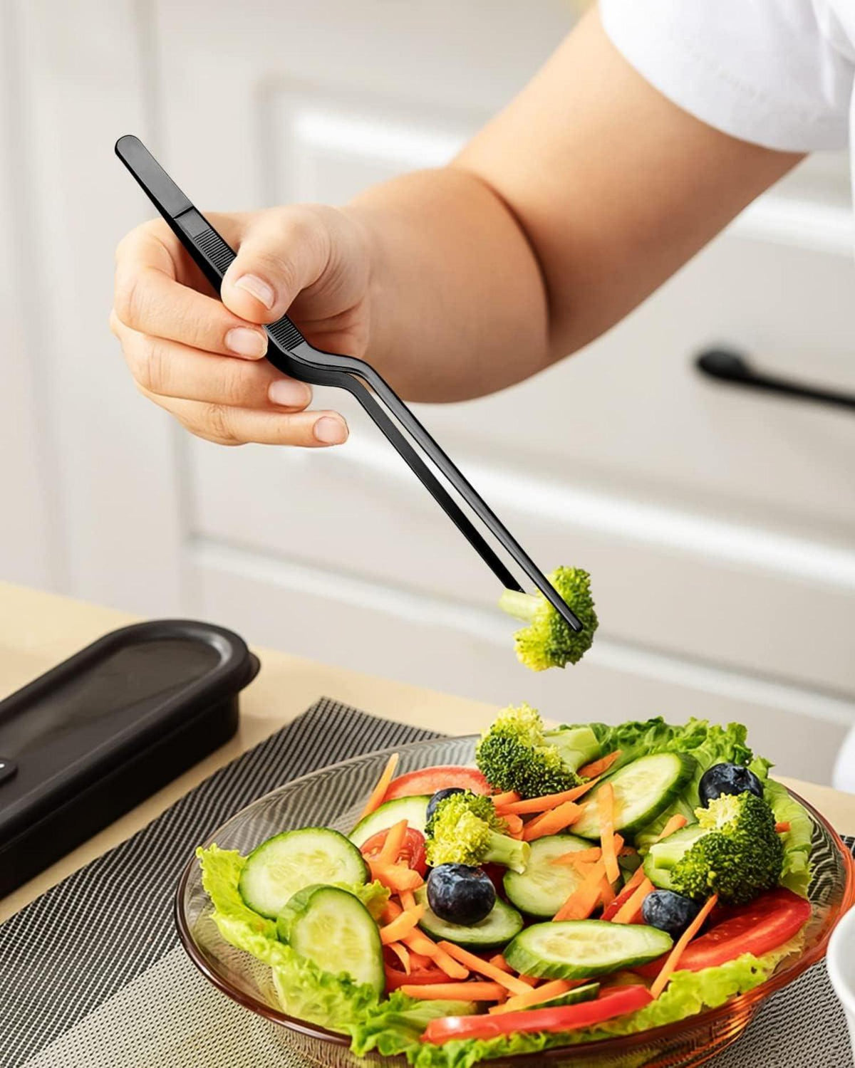 10-Zoll Profi Edelstahl Kochpinzette Set Küche BBQ Schwarz