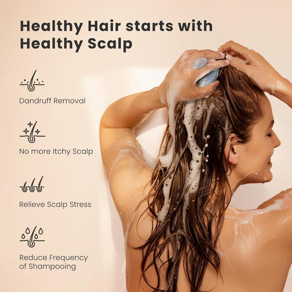 AIMIKE Silikon Kopfhaut Massagebürste Shampoo Bürste für Haarwachstum, Nass & Trocken