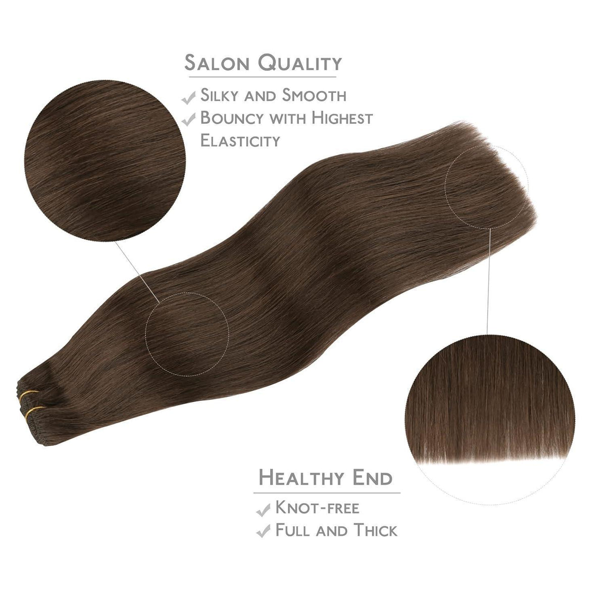 Echthaar Tressen 50cm Schokoladenbraun bis Karamellblond