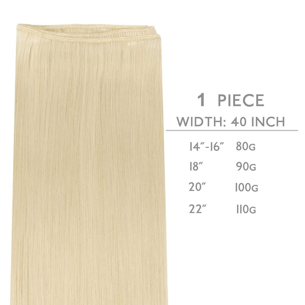 Echthaar Tressen Platinblond – Remy Weft Haarverlängerung 35cm