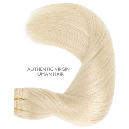 Echthaar Tressen 50cm Platinblond zum Einnähen