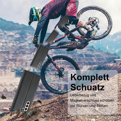 2023 Upgraded Samsung Galaxy S23 Handyhülle Leder Flip Wallet Schwarz