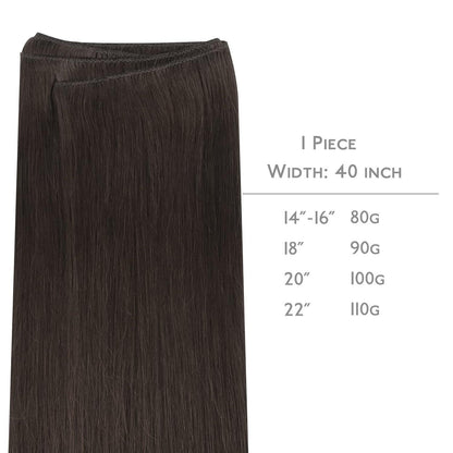 Echthaar Tressen Balayage Dunkelbraun bis Kastanienbraun 55cm