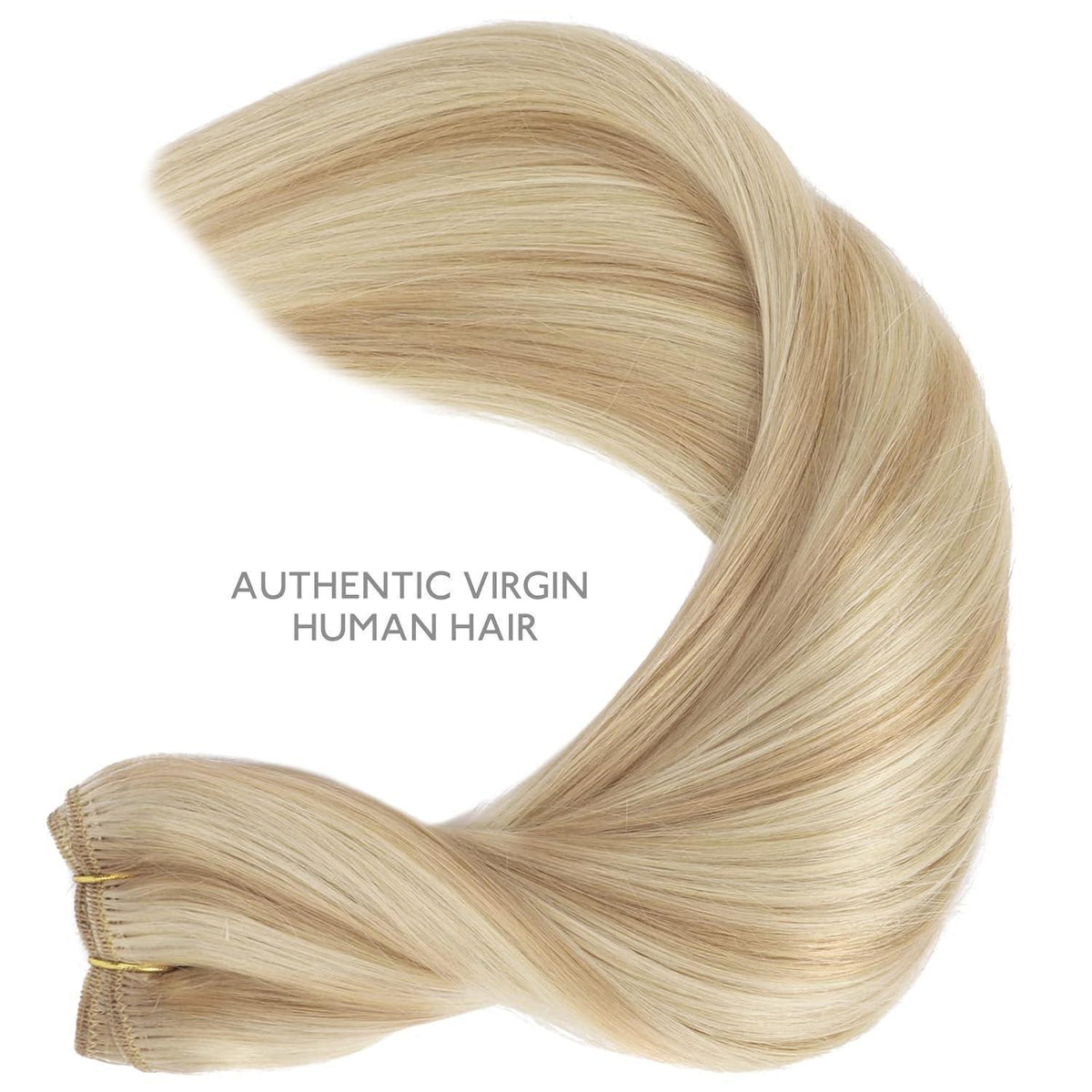 Echthaar Tressen Hellblond Highlights 50cm 100g