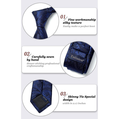 Schmale Herren Krawatte 6cm Grünes Paisley für Business & Hochzeit