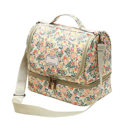 Isolierte Lunchtasche Blumenmuster, 11L, C-Beige