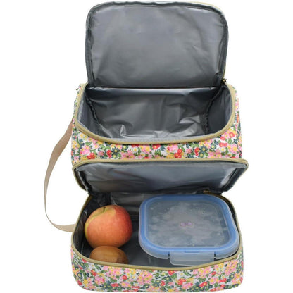 Isolierte Lunchtasche Blumenmuster, 11L, C-Beige