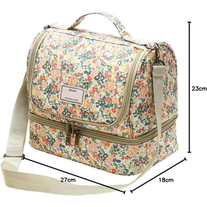 Isolierte Lunchtasche Blumenmuster, 11L, C-Beige