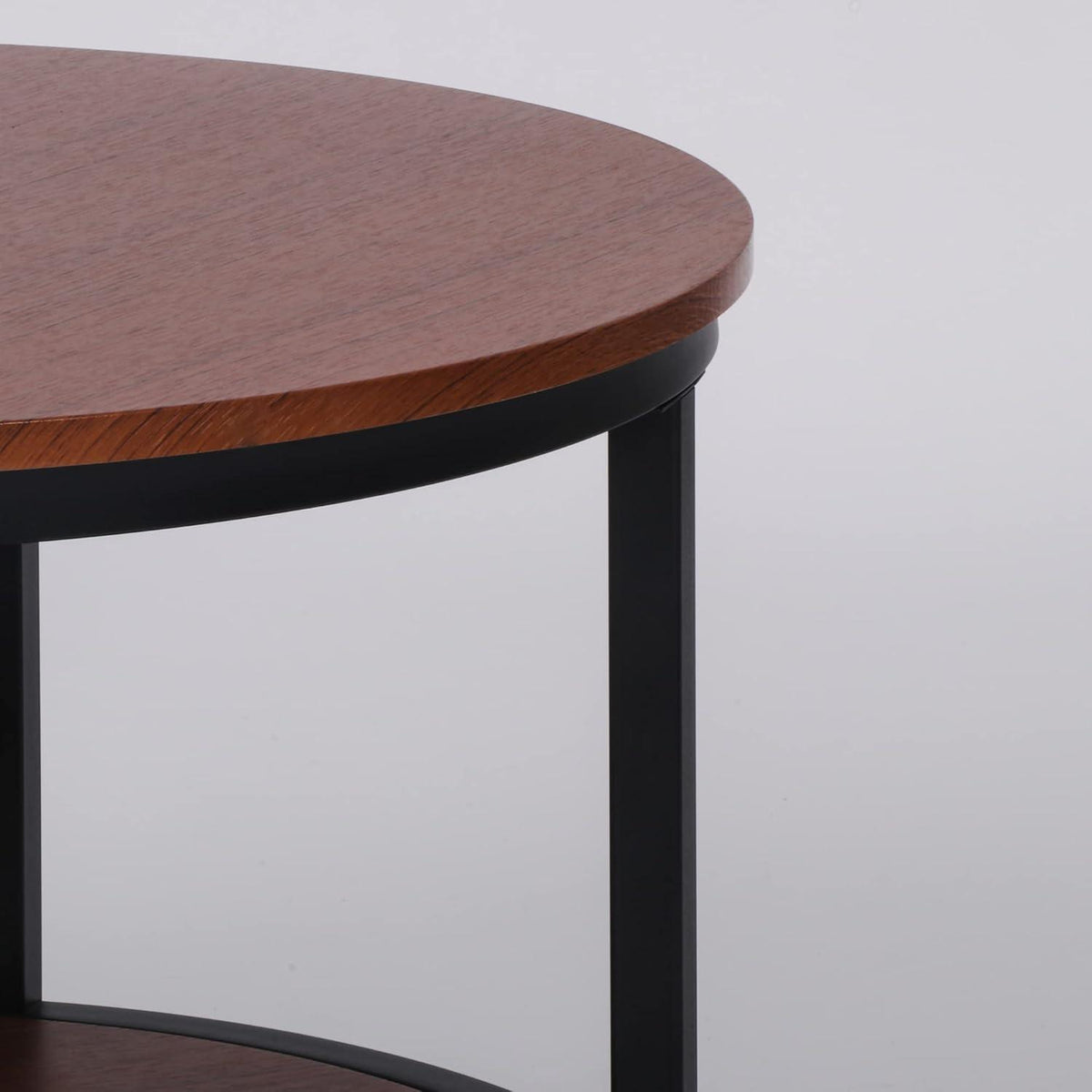 Runder Couchtisch Vintage Rustikales Design 2-stöckig Wohnzimmertisch Metall