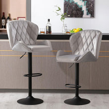 Barhocker höhenverstellbar mit Rückenlehne und Fußstütze, 2er Set